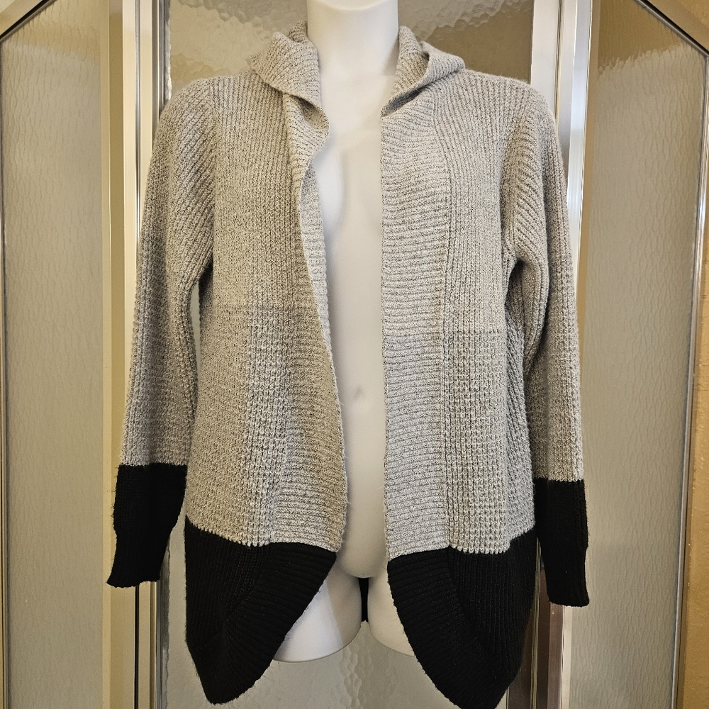 No Boundaries 3X Hooded Cocoon Sweater Knit Black AJ-1973 - Picture 6 of 11